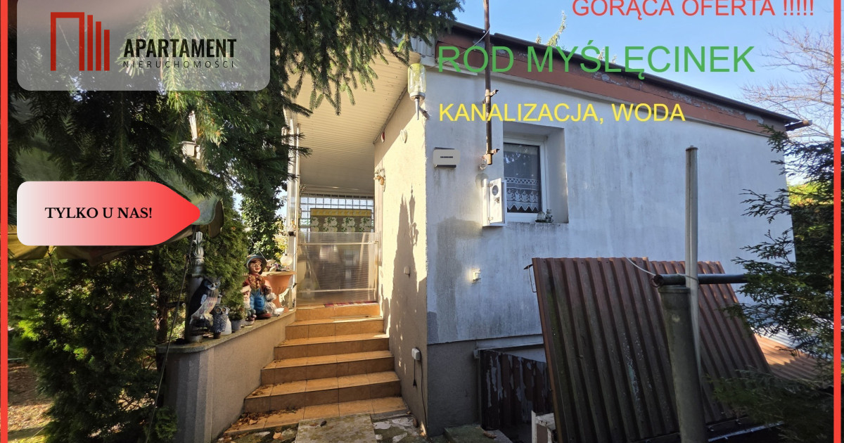 Rod Myślęcinek, domek murowany kanalizacja woda