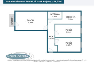 Mieszkanie na sprzedaż 55m2 wieluński Wieluń Armii Krajowej - zdjęcie 3