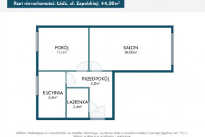 Mieszkanie na sprzedaż 44m2 Łódź Górna Dąbrowa Gabrieli Zapolskiej - zdjęcie 3