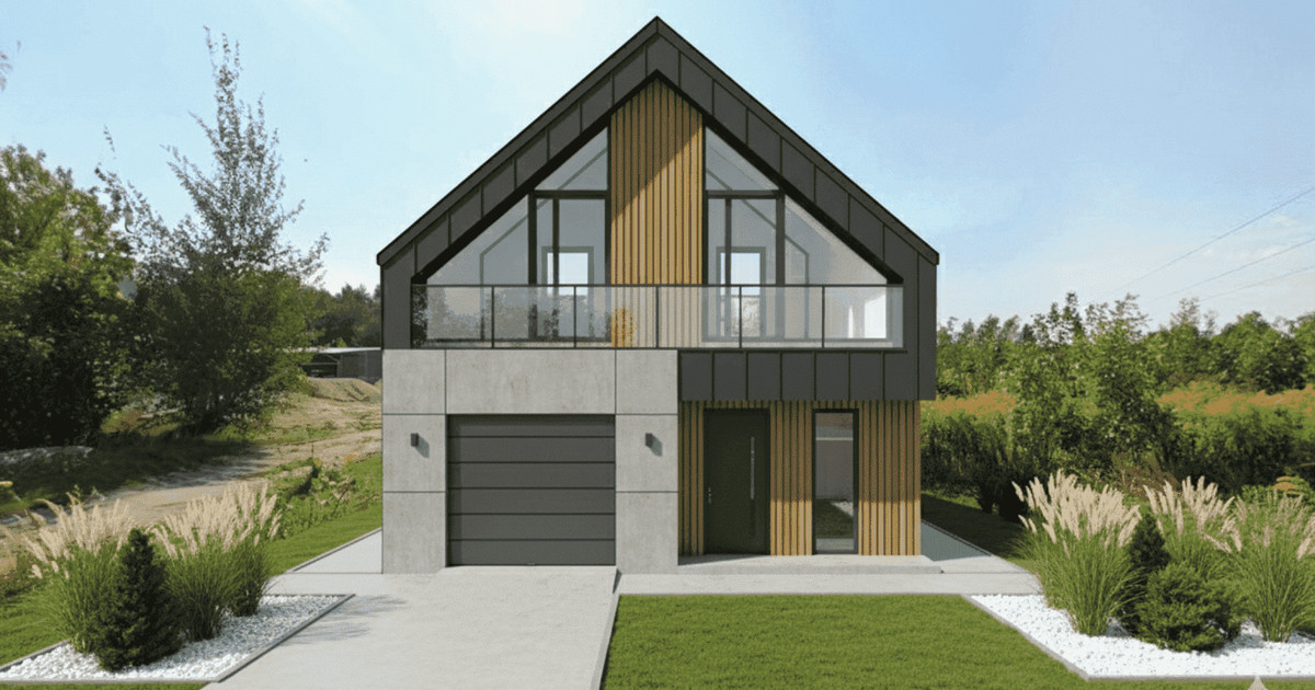 Nowoczesny dom z poddaszem w zielonej okolicy