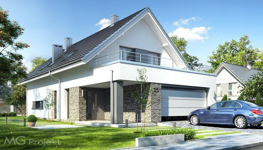 Dom rodzinny z przestronną strefą dzienną i tarasem