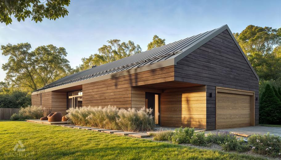 Funkcjonalny dom z dużą strefą dzienną i garażem