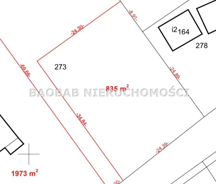 Kąty Rybackie Działka 835 m2 w centrum