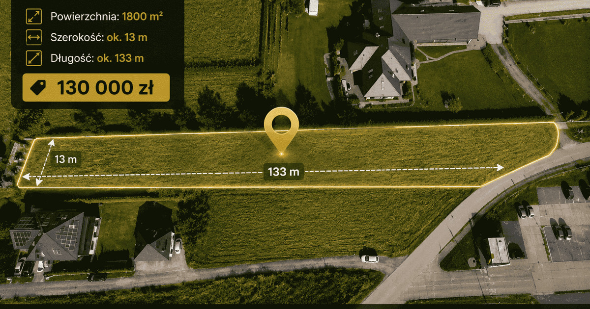 Działka budowlana 1800 m² | MPZP MNU