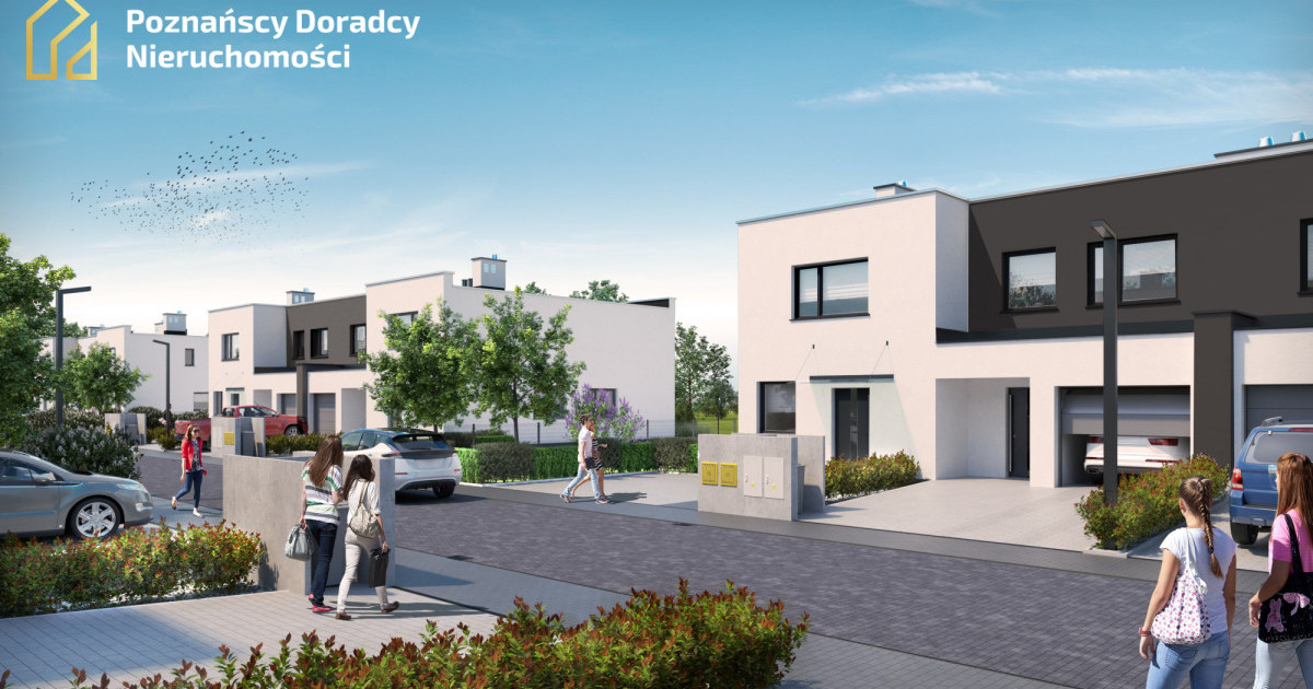 Nowoczesny szereg Nowe miasto, garaż w bryle