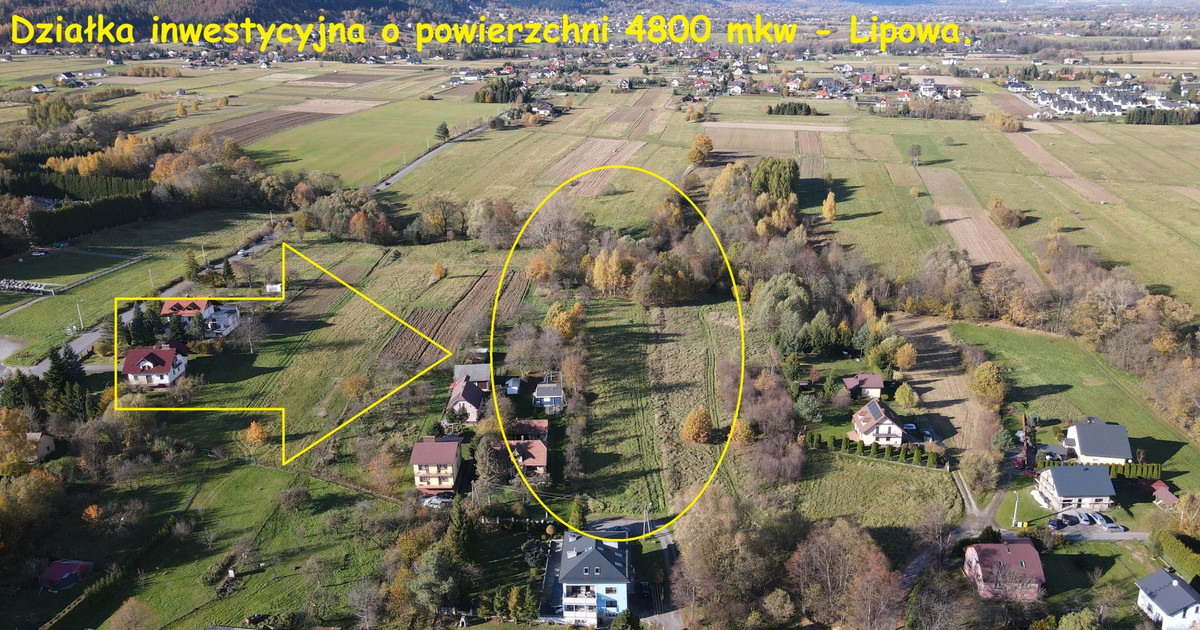 Na sprzedaż działka inwestycyjna z potencjałem 4800 mkw w Lipowej