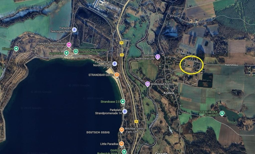 Działka w Koźlicach z widokiem na jezioro