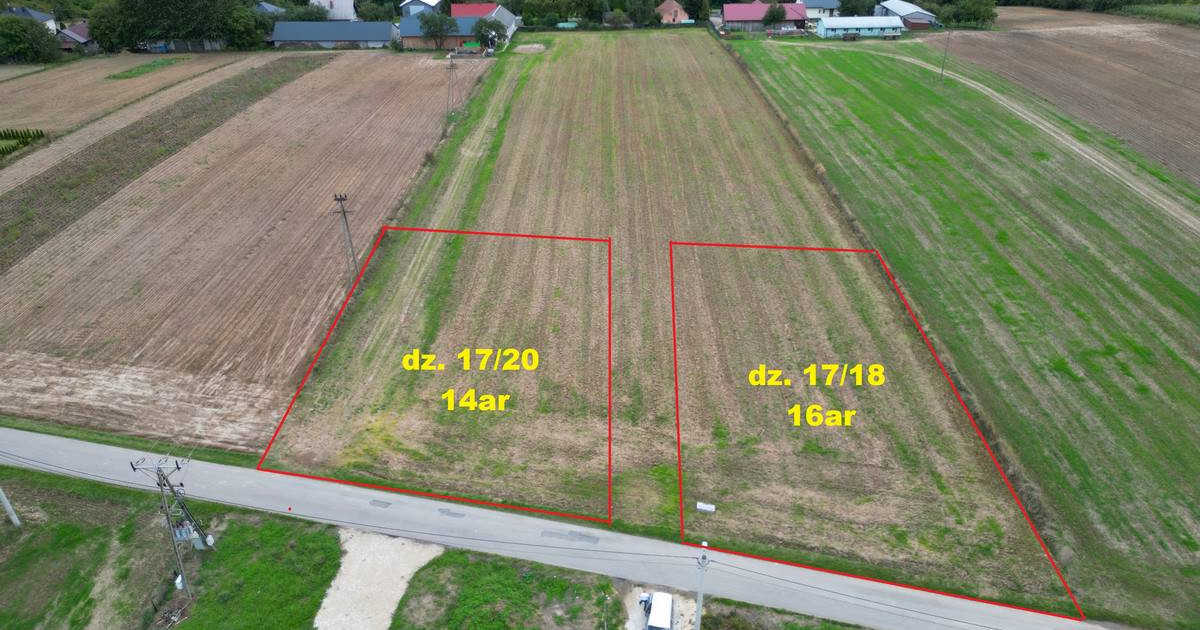 Działki siedliskowe w Tochołowie w gminie Książ Wielki, 45km od Krakowa