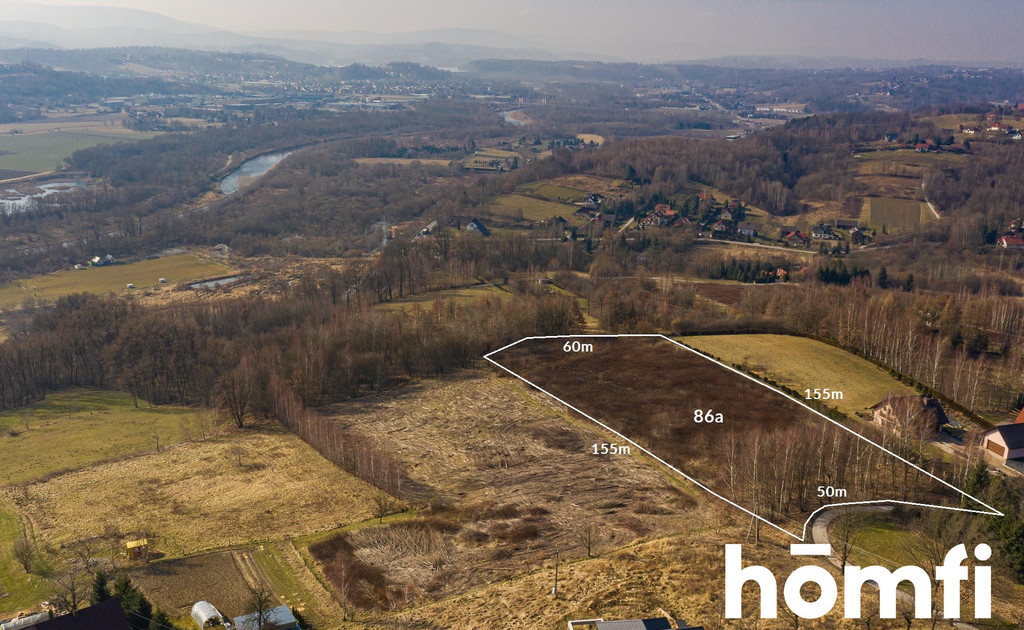 Duża, widokowa działka budowlana | Winiary | Gdów