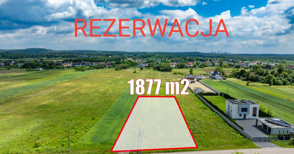 Prostokąta płaska działka mieszkaniowo-usługowa