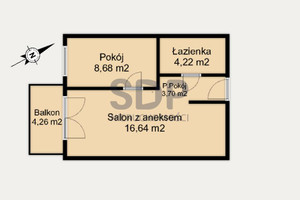 Mieszkanie na sprzedaż 34m2 Wrocław Krzyki Klecina Przyjaźni - zdjęcie 2