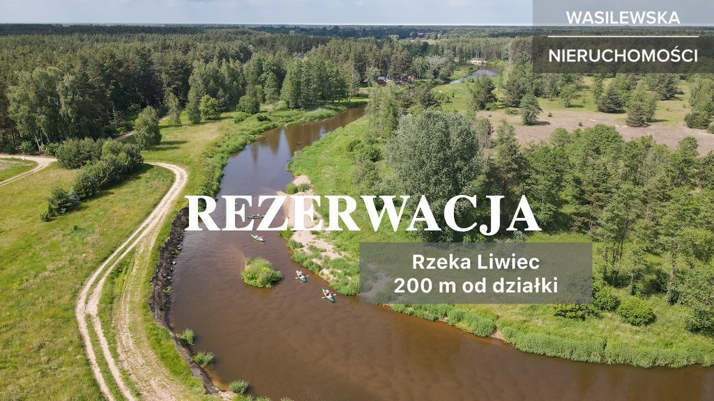 Działka 1500 m2 • 200 m od rzeki Liwiec, Starowola