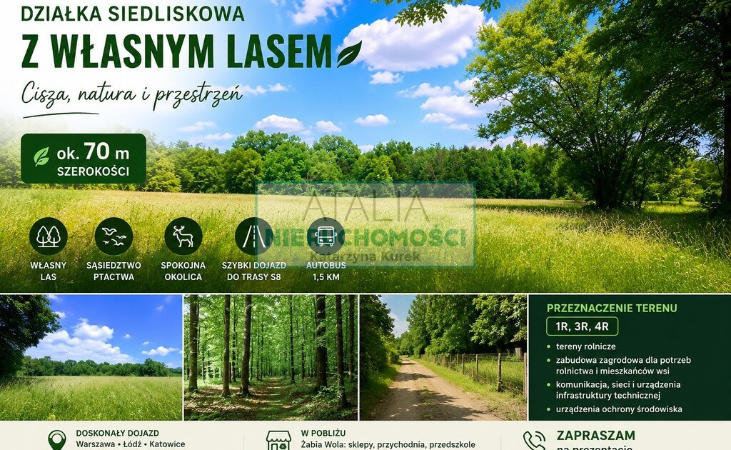 Działka siedliskowa z własnym lasem