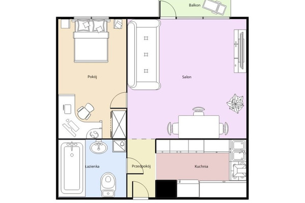 Appartament ta' 1 kamra, 35 m²