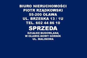 BIURO NIERUCHOMOŚCI OŁAWA UL. BRZESKA 13 / U SPRZEDA DZIAŁKE