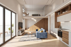 Apartament 88 m² z antresolą i balkonem
