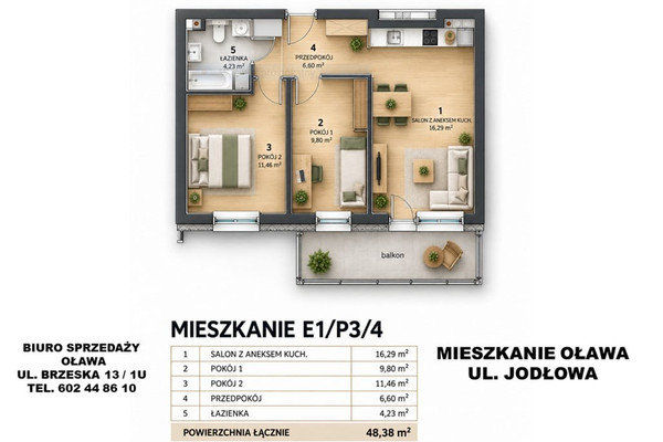 3h asunto, 48 m²