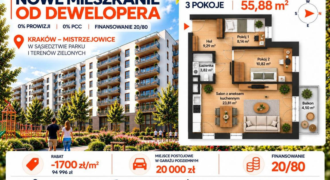 Mieszkanie – Mistrzejowice - Widok 2