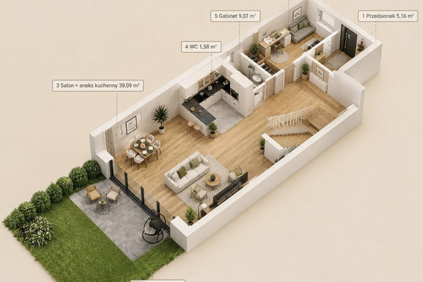 Apartament me 6 dhoma, 129 m²