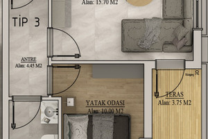 Mieszkanie na sprzedaż 38m2 SERİK - zdjęcie 1
