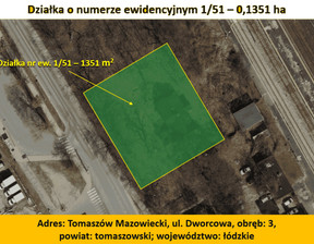 Działka na sprzedaż, Tomaszów Mazowiecki Dworcowa, 1351 m²