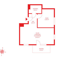 Mieszkanie na sprzedaż, Gdańsk Ujeścisko, 44 m²