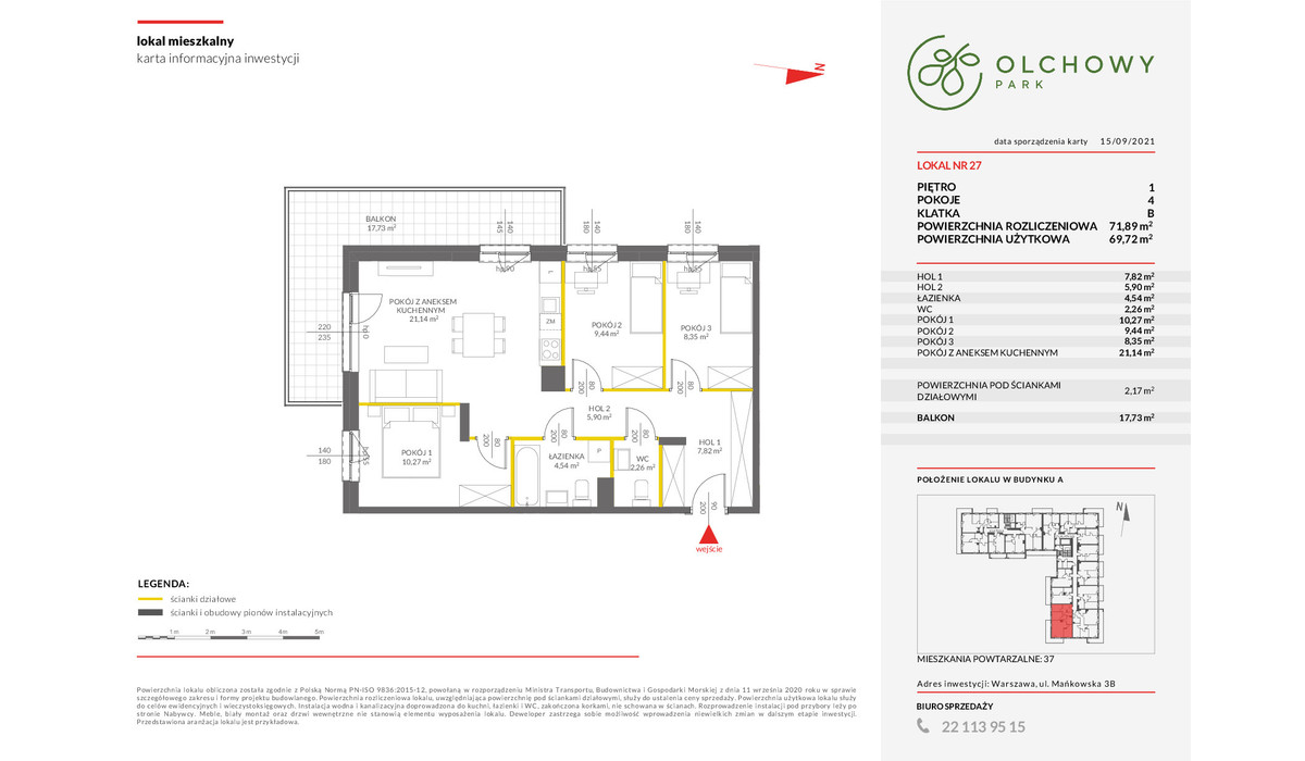 Mieszkanie w inwestycji OLCHOWY PARK, Warszawa, 72 m² | Morizon.pl | 7645