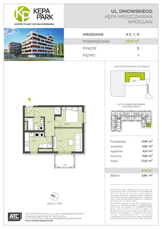 Mieszkanie w inwestycji Kępa Park, Wrocław, 40 m² | Morizon.pl | 9107