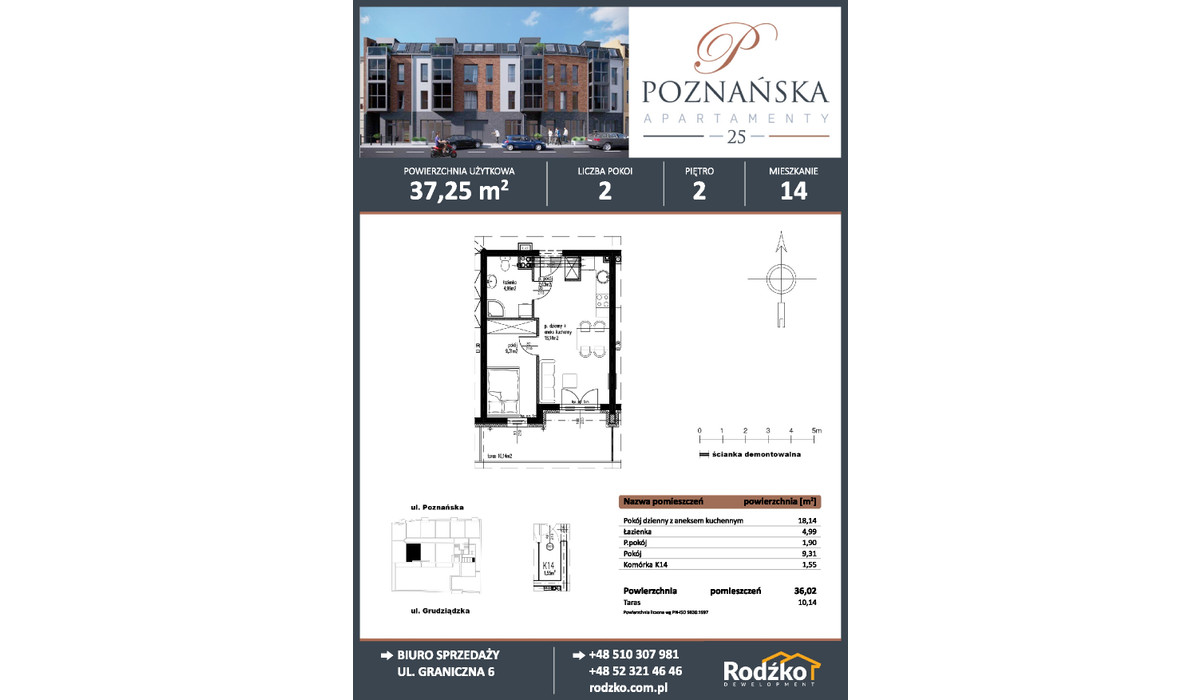 Mieszkanie w inwestycji Apartamenty Poznańska 25, Bydgoszcz, 37 m² | Morizon.pl | 5514
