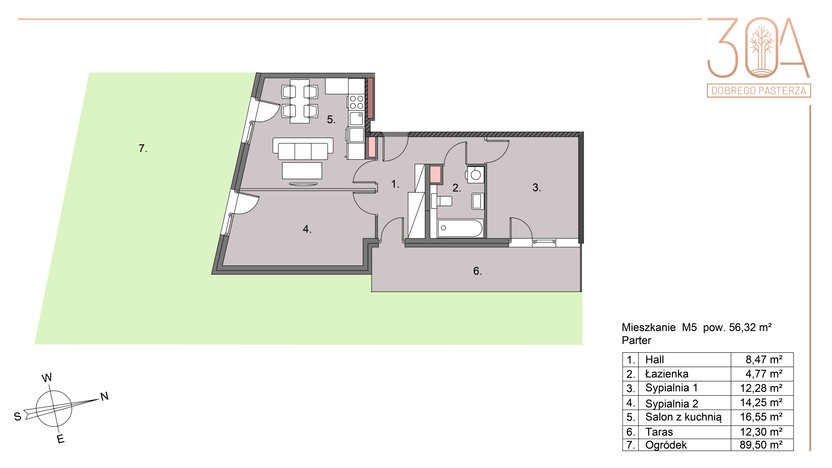 Mieszkanie w inwestycji DobregoPasterza30A, Kraków, 56 m² | Morizon.pl | 8311