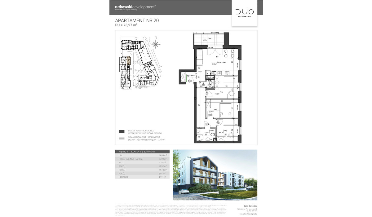 Mieszkanie w inwestycji Duo Apartamenty, Białystok, 74 m² | Morizon.pl | 2521